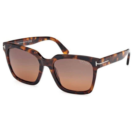 Tom Ford Women's Sunglasses - Selby Dark Havana Acetate Square Frame | FT0952 5552H ,