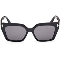 Tom Ford Women's Sunglasses - Winona Shiny Black Acetate Cat Eye Frame | FT1030 5301D ,
