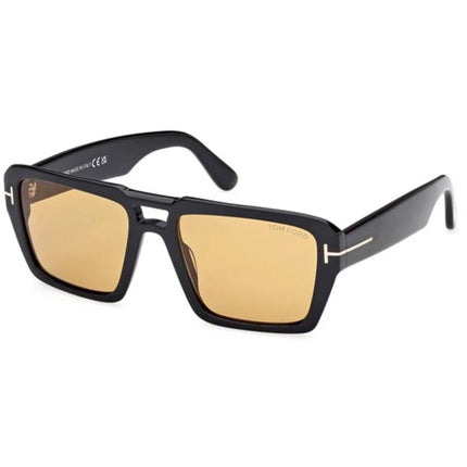 Tom Ford Men's Sunglasses - Redford Shiny Black Acetate Navigator Frame | FT1153 5601E ,