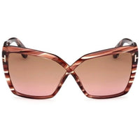 Tom Ford Women's Sunglasses - Fiore Red Havana Acetate Cat Eye Frame | FT1195 6354F ,
