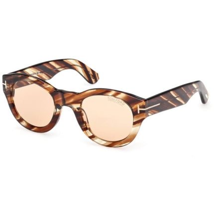 Tom Ford Unisex Sunglasses - Lucinda Coloured Havana Acetate Round | FT1212 4855E ,