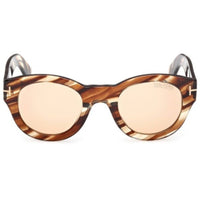 Tom Ford Unisex Sunglasses - Lucinda Coloured Havana Acetate Round | FT1212 4855E ,