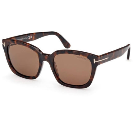 Tom Ford Women's Sunglasses - Haylay Dark Havana Plastic Square Frame | FT1216 5352H ,