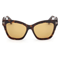 Tom Ford Women's Sunglasses - Elvira Dark Havana Plastic Cat Eye Frame | FT1217 5552E ,