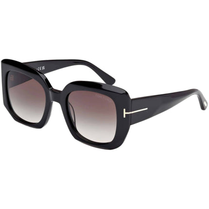 Tom Ford Women's Sunglasses - Carla Shiny Black Plastic Square Frame | FT1220 5201B ,