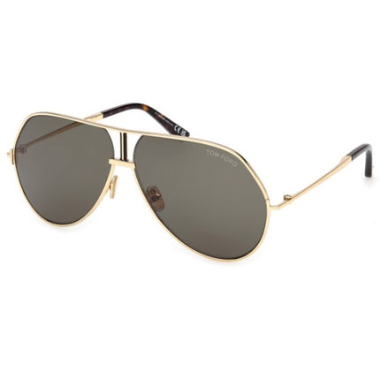 Tom Ford Men's Sunglasses - Rickie-02 Shiny Deep Gold Metal Aviator | FT1281 6330N ,