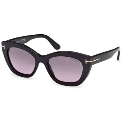 Tom Ford Women's Sunglasses - Linda-02 Shiny Black Acetate Cat Eye | FT1285 5301B ,