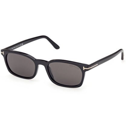 Tom Ford Men's Sunglasses - Miles-02 Shiny Black Rectangular Frame | FT1300 5301A ,
