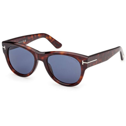 Tom Ford Men's Sunglasses - Burton-02 Red Havana Plastic Cat Eye Frame | FT1305 5254V ,