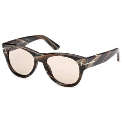 Tom Ford Men's Sunglasses - Burton-02 Coloured Horn Plastic Cat Eye | FT1305 5264E ,
