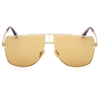 Tom Ford Unisex Sunglasses - Eliott-02 Shiny Deep Gold Full Rim Frame | FT1307 5930E ,