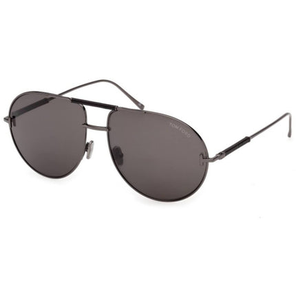 Tom Ford Unisex Sunglasses - Lou-02 Shiny Gunmetal Metal Navigator | FT1308 6208A ,