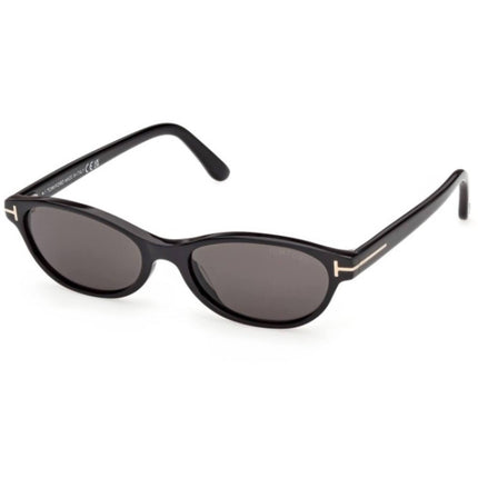 Tom Ford Women's Sunglasses - Chloe-02 Shiny Black Plastic Oval Frame | FT1310 5201A ,