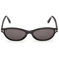 Tom Ford Women's Sunglasses - Chloe-02 Shiny Black Plastic Oval Frame | FT1310 5201A ,