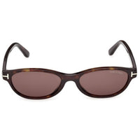 Tom Ford Women's Sunglasses - Chloe-02 Dark Havana Plastic Oval Frame | FT1310 5252E ,