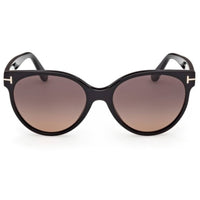 Tom Ford Women's Sunglasses - Tallulah-02 Shiny Black Acetate Round | FT1311 5601T ,
