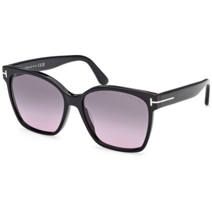 Tom Ford Women's Sunglasses - Iris-02 Shiny Black Acetate Butterfly | FT1312 5601B ,