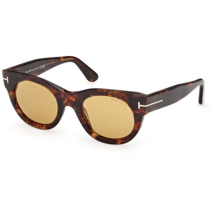 Tom Ford Women's Sunglasses - Marine-02 Coloured Havana Round Frame | FT1315 5055E ,