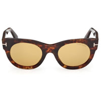 Tom Ford Women's Sunglasses - Marine-02 Coloured Havana Round Frame | FT1315 5055E ,