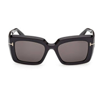 Tom Ford Women's Sunglasses - Leila-02 Shiny Black Acetate Square Frame | FT1318 5201A ,