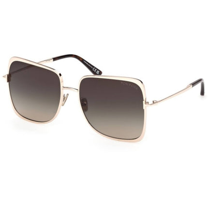Tom Ford Women's Sunglasses - Tara-02 Shiny Rose Gold Metal Square | FT1319 5728B ,