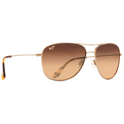 Maui Jim Unisex Sunglasses - Gold Metal Aviator Shape Full Rim Frame | MJ0247S-003 ,