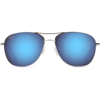 Maui Jim Unisex Sunglasses - Silver Metal Aviator Shape Full Rim Frame | MJ0247S-001 ,