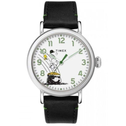 Timex Unisex Watch - Standard Peanuts Snoopy St Patricks Black Strap | TW2U72300VQ ,