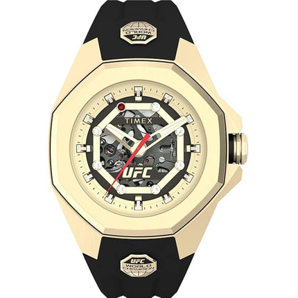 Timex Men's Watch - UFC Pro Automatic Semi-Skeleton Dial Black Strap | TW2V86500JR ,