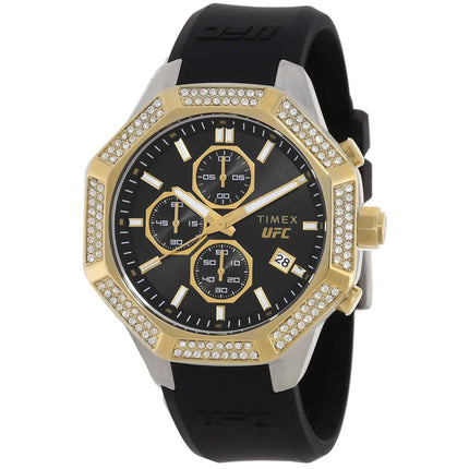Timex Men's Watch - UFC King Chronograph Black Dial Silicone Strap | TW2V99200JR ,