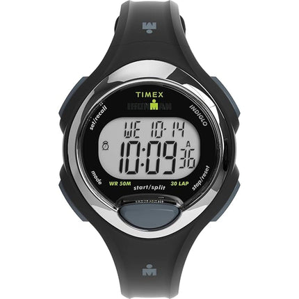 Timex Women's Watch - Ironman Triathlon E30 Grey Digi Dial Black Strap | TW2W173009J ,