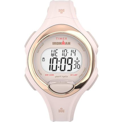 Timex Women's Watch - Ironman E30 Alarm Grey Digital Dial Pink Strap | TW2W174009J ,