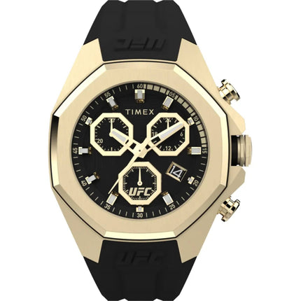 Timex Men's Watch - UFC Pro Chronograph Black Dial Silicone Rubber Strap | TW2W69800VQ ,