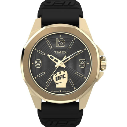 Timex Men's Watch - UFC Quartz Textured Black Silicone Rubber Strap | TW2W73600VQ ,