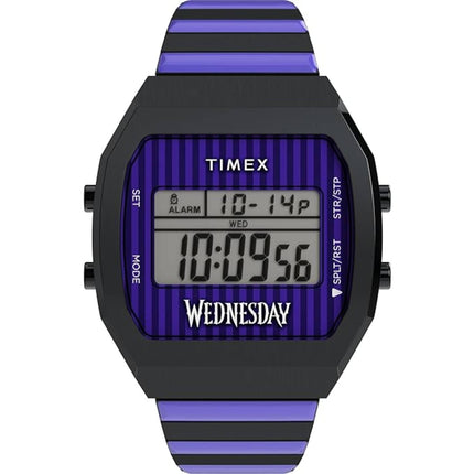 Timex Unisex Watch - Wednesday T80 Grey Digital Dial Expansion Band | TW2Y19500JR ,