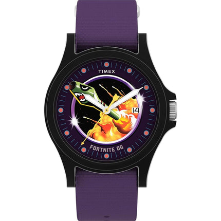 Timex Men's Watch - Fortnite Acadia Black Case Purple Fabric Strap | TW2Y46300JR ,