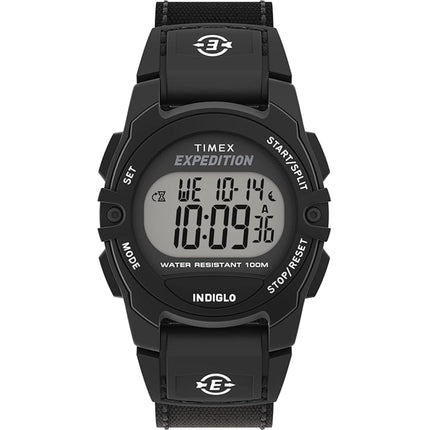 Timex Unisex Watch - Expedition Alarm Grey Digital Dial Black Strap | TW4B280009J ,