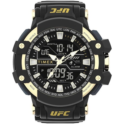 Timex Men's Watch - UFC Combat Alarm Black Resin Strap Analog-Digital | TW5M58300JT ,