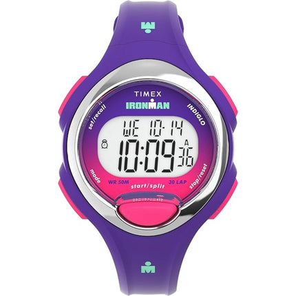 Timex Women's Watch - Ironman 30-Lap Digital Dial Purple Resin Strap | TW5M605009J ,