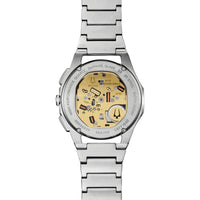 Bulova Men's Watch - Curv Blue Skeleton Dial Stainless Steel Bracelet | 96A205 ,
