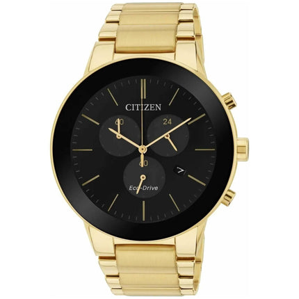 Citizen Men's Watch - Axiom Eco-Drive Chronograph Black Dial Bracelet | AT2242-55F ,