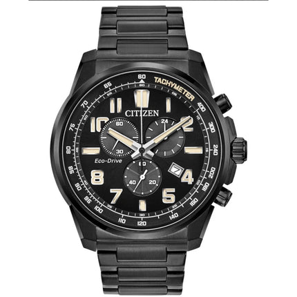 Citizen Men's Watch - Brycen Eco-Drive Chronograph Black Dial Bracelet | AT2375-51E ,