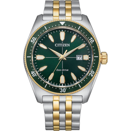 Citizen Men's Watch - Sport Eco-Drive Green Dial Two Tone Bracelet | AW1594-89X ,