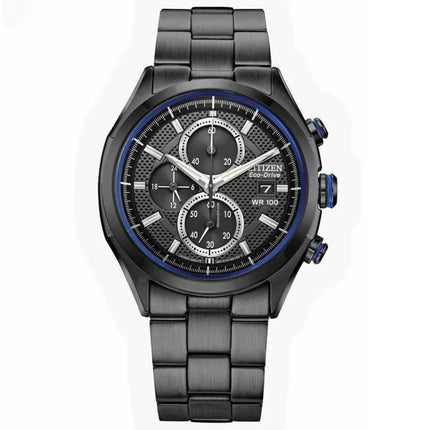 Citizen Men's Watch - Sport Eco-Drive Chronograph Black Dial Bracelet | CA0438-52E ,