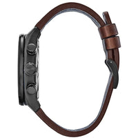 Citizen Men's Watch - Avion Eco-Drive Black Dial Brown Leather Strap | CA4215-47E ,