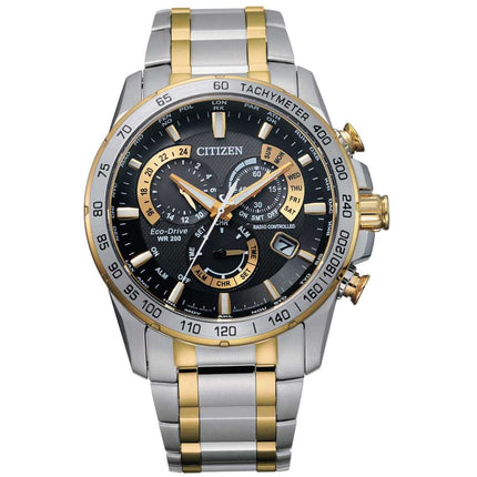 Citizen Men's Watch - Perpetual Chrono A-T Black Dial Two Tone Bracelet | CB5894-50E ,