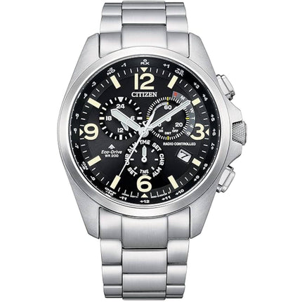 Citizen Men's Watch - Promaster Land Alarm Black Dial Steel Bracelet | CB5921-59E ,