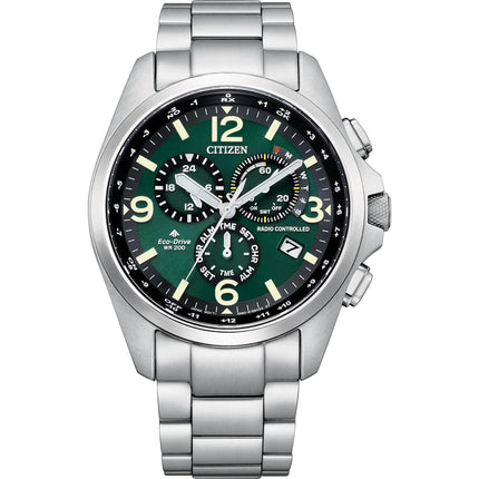 Citizen Men's Watch - Promaster Land Chrono Green Dial Steel Bracelet | CB5921-59X ,