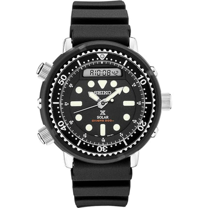 Seiko Men's Watch - Prospex Solar Black Silicone Strap Analog-Digital | SNJ025P1 ,