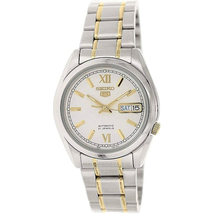 Seiko Men's Watch - Seiko 5 Automatic Silver Dial Two Tone Steel Bracelet | SNKL57K1 ,